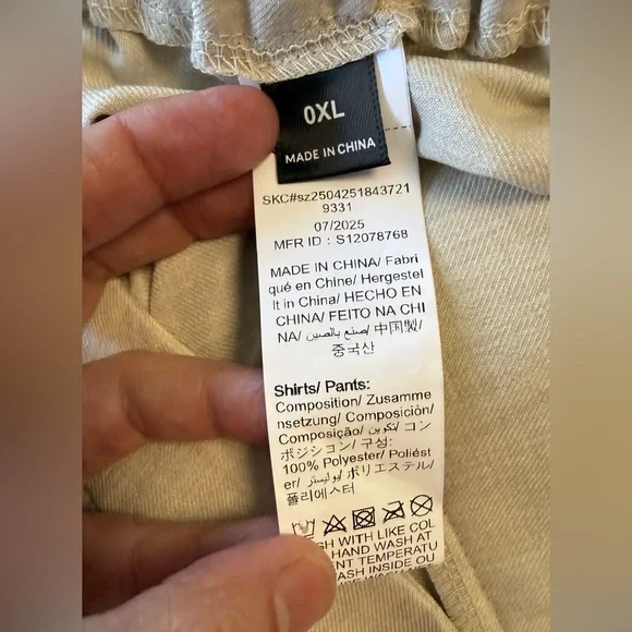 SHEIN Curve 0XL Linen-Look 2-Piece Set - Asymmetrical Wrap Vest & Wide-Leg Pants - Picture 14 of 14